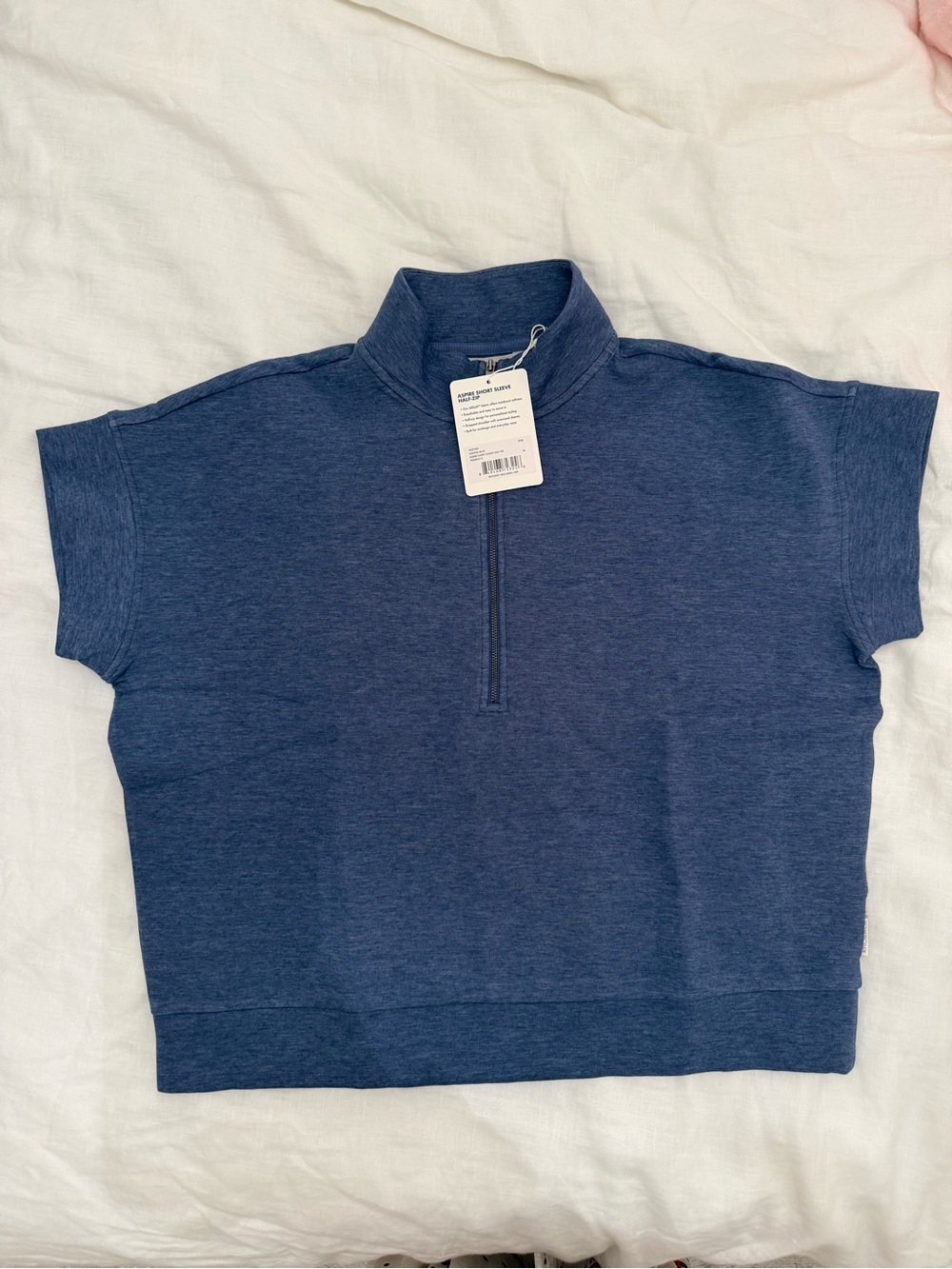 RHOBACK Aspire Short Sleeve Half-Zip COSTAL BLUE - Picture 3 of 8